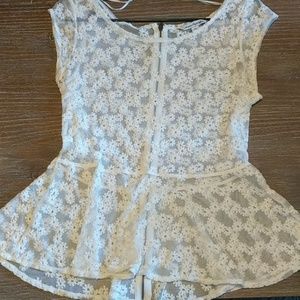 American Eagle Floral peplum blouse